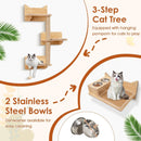 6 Pieces Cat Wall Furniture Set Kitten Wall Mounted Shelves-Natural by LJGDeals