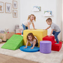 Foam Climbing Blocks Set with Slide and Tunnel - 6 Pieces