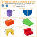 Foam Climbing Blocks Set with Slide and Tunnel - 6 Pieces