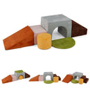 Foam Climbing Blocks Set with Slide and Tunnel - 6 Pieces