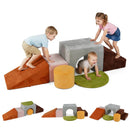 Foam Climbing Blocks Set with Slide and Tunnel - 6 Pieces by DirectDeals