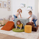 Foam Climbing Blocks Set with Slide and Tunnel - 6 Pieces