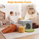 Foam Climbing Blocks Set with Slide and Tunnel - 6 Pieces