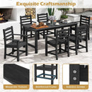 6 Pieces Patio Dining Bench Set Outdoor HDPE Weather Resistant Table and Chairs Set by LJGDeals