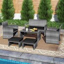 6 Pieces Patio Furniture Set Outdoor Sectional Conversation PE Rattan Sofa Set by LJGDeals