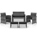 6 Pieces Patio Furniture Set Outdoor Sectional Conversation PE Rattan Sofa Set by LJGDeals