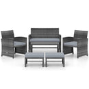 6 Pieces Patio Furniture Set Outdoor Sectional Conversation PE Rattan Sofa Set by LJGDeals
