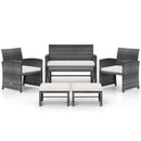 6 Pieces Patio Furniture Set Outdoor Sectional Conversation PE Rattan Sofa Set by LJGDeals