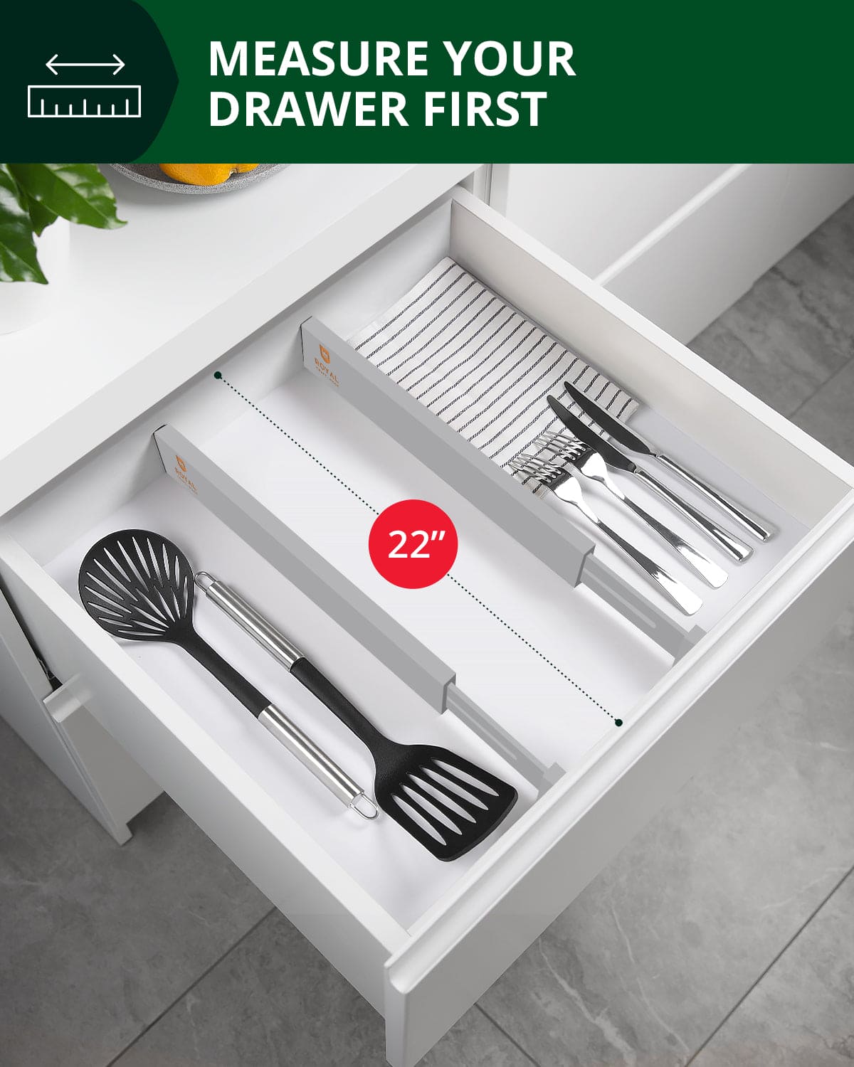 Drawer Dividers 22”, Gray, photo 6 of 8