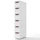 3/4/5/6-Drawer Rolling Organizer Unit Narrow Storage Cabinet with Built-In Wheels for Small Space-6-Drawer by LJGDeals