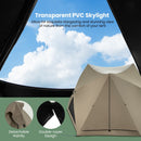 6-Sided Pop-up Family Tent with Rainfly Skylight 3 Doors 3 Windows-Green by LJGDeals
