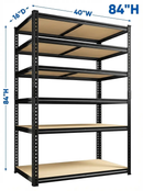 Heavy Duty Metal Garage Shelving Rack 2000lbs 4/5/6-Tier Steel Shelf 60"/72"/84" by 2Dropme
