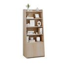 6-Tier Bookcase Freestanding Ladder Bookshelf with 2 Adjustable Shelves and Flip Up Door by DirectDeals
