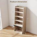 6-Tier Bookcase Freestanding Ladder Bookshelf with 2 Adjustable Shelves and Flip Up Door by LJGDeals
