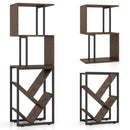 6-Tier Bookshelf Floor Standing Tree S-Shaped Geometric Bookcase with Open Shelves-Brown by LJGDeals