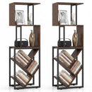 6-Tier Bookshelf Floor Standing Tree S-Shaped Geometric Bookcase with Open Shelves-Brown by LJGDeals