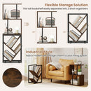 6-Tier Bookshelf Floor Standing Tree S-Shaped Geometric Bookcase with Open Shelves-Brown by LJGDeals
