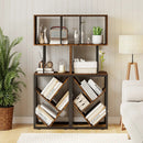 6-Tier Bookshelf Floor Standing Tree S-Shaped Geometric Bookcase with Open Shelves-Brown by LJGDeals