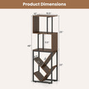 6-Tier Bookshelf Floor Standing Tree S-Shaped Geometric Bookcase with Open Shelves-Brown by LJGDeals
