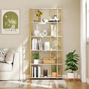 6-Tier Bookshelf Modern Geometric Bookcase with Heavy-duty Metal Frame and Anti-tipping Kits by LJGDeals