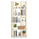 6-Tier Bookshelf Modern Geometric Bookcase with Heavy-duty Metal Frame and Anti-tipping Kits by LJGDeals