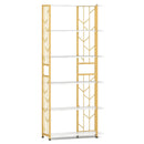 6-Tier Bookshelf Modern Geometric Bookcase with Heavy-duty Metal Frame and Anti-tipping Kits by LJGDeals