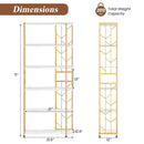 6-Tier Bookshelf Modern Geometric Bookcase with Heavy-duty Metal Frame and Anti-tipping Kits by LJGDeals