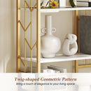 6-Tier Bookshelf Modern Geometric Bookcase with Heavy-duty Metal Frame and Anti-tipping Kits