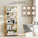 6-Tier Bookshelf Modern Geometric Bookcase with Heavy-duty Metal Frame and Anti-tipping Kits