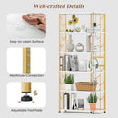 6-Tier Bookshelf Modern Geometric Bookcase with Heavy-duty Metal Frame and Anti-tipping Kits by LJGDeals