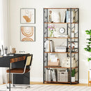 6-Tier Bookshelf Modern Geometric Bookcase with Heavy-duty Metal Frame and Anti-tipping Kits by LJGDeals