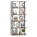 6-Tier Bookshelf Modern Geometric Bookcase with Heavy-duty Metal Frame and Anti-tipping Kits