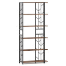 6-Tier Bookshelf Modern Geometric Bookcase with Heavy-duty Metal Frame and Anti-tipping Kits