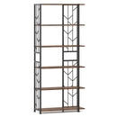 6-Tier Bookshelf Modern Geometric Bookcase with Heavy-duty Metal Frame and Anti-tipping Kits by LJGDeals