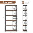 6-Tier Bookshelf Modern Geometric Bookcase with Heavy-duty Metal Frame and Anti-tipping Kits by LJGDeals
