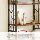 6-Tier Bookshelf Modern Geometric Bookcase with Heavy-duty Metal Frame and Anti-tipping Kits
