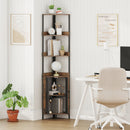 6-Tier Corner Shelf 67 Inches Tall Corner Bookshelf with Cabinet Industrial Bookcase