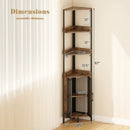 6-Tier Corner Shelf 67 Inches Tall Corner Bookshelf with Cabinet Industrial Bookcase by LJGDeals