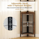 6-Tier Corner Shelf 67 Inches Tall Corner Bookshelf with Cabinet Industrial Bookcase