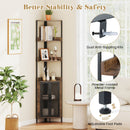 6-Tier Corner Shelf 67 Inches Tall Corner Bookshelf with Cabinet Industrial Bookcase