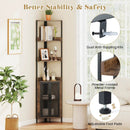 6-Tier Corner Shelf 67 Inches Tall Corner Bookshelf with Cabinet Industrial Bookcase by LJGDeals
