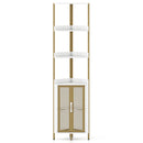 6-Tier Corner Shelf 67 Inches Tall Corner Bookshelf with Cabinet Industrial Bookcase