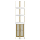 6-Tier Corner Shelf 67 Inches Tall Corner Bookshelf with Cabinet Industrial Bookcase by LJGDeals