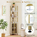 6-Tier Corner Shelf 67 Inches Tall Corner Bookshelf with Cabinet Industrial Bookcase by LJGDeals