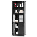 6-Tier Freestanding Bathroom Cabinet with 2 Open Compartments and Adjustable Shelves by LJGDeals