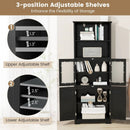 6-Tier Freestanding Bathroom Cabinet with 2 Open Compartments and Adjustable Shelves by LJGDeals