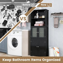 6-Tier Freestanding Bathroom Cabinet with 2 Open Compartments and Adjustable Shelves by LJGDeals