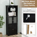 6-Tier Freestanding Bathroom Cabinet with 2 Open Compartments and Adjustable Shelves by LJGDeals