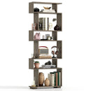 6-Tier Geometric Bookshelf with 2 Anti-Tipping Kits for Home Office by LJGDeals