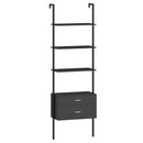 6-Tier Ladder Bookcase with 2 Drawers and Metal Frame-Black by LJGDeals